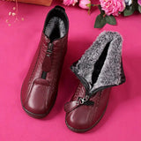 Colette | Women's Fleece Lined Leather Look Non Slip Ankle Boots