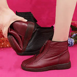 Colette | Women's Fleece Lined Leather Look Non Slip Ankle Boots