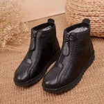 Colette | Women's Fleece Lined Leather Look Non Slip Ankle Boots