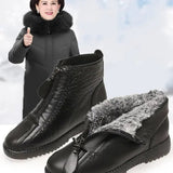 Colette | Women's Fleece Lined Leather Look Non Slip Ankle Boots