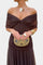 Stephanie | Women's Off Shoulder Ruched Maxi Cocktail Dress - Brown