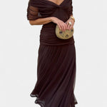 Stephanie | Women's Off Shoulder Ruched Maxi Cocktail Dress