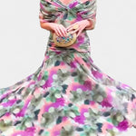 Stephanie | Women's Off Shoulder Ruched Maxi Cocktail Dress - Multicolour