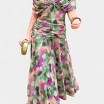 Stephanie | Women's Off Shoulder Ruched Maxi Cocktail Dress