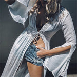 Claudia | Women's Flared Sleeve Maxi Tunic Dress