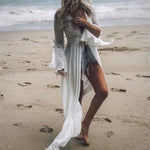 Claudia | Women's Flared Sleeve Maxi Tunic Dress