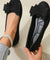 Sylvia | Women's Orthopaedic Suede Look Bow Detail Shoes - Black