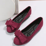 Sylvia | Women's Orthopaedic Suede Look Bow Detail Shoes - Bordeaux