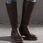 Eden | Women's Orthopaedic Leather Look Buckle Knee-High Boots