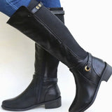 Luna | Women's Orthopaedic Leather Look Knee-High Boots - Black