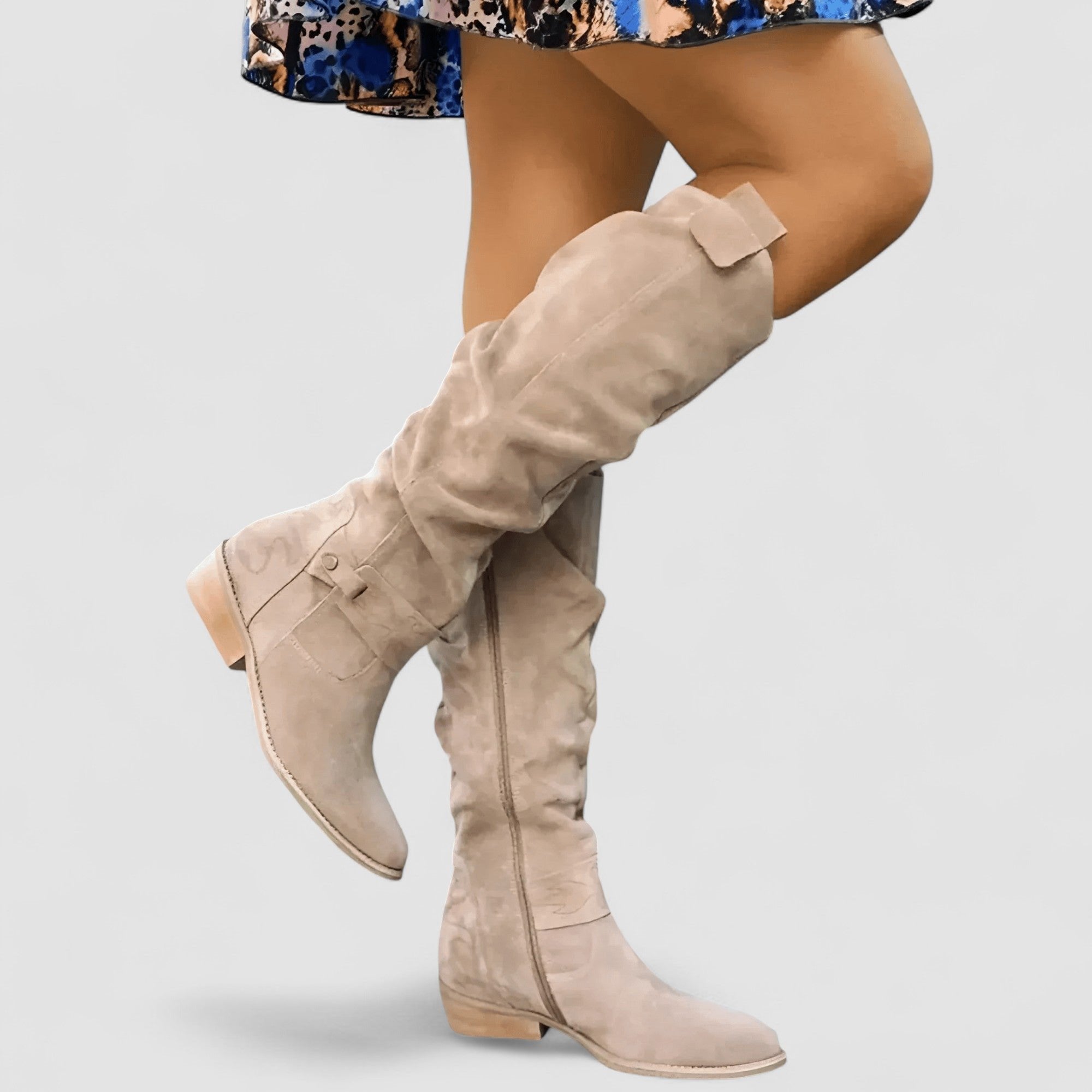 Edna | Women's Orthopaedic Suede Look Knee-High Boots