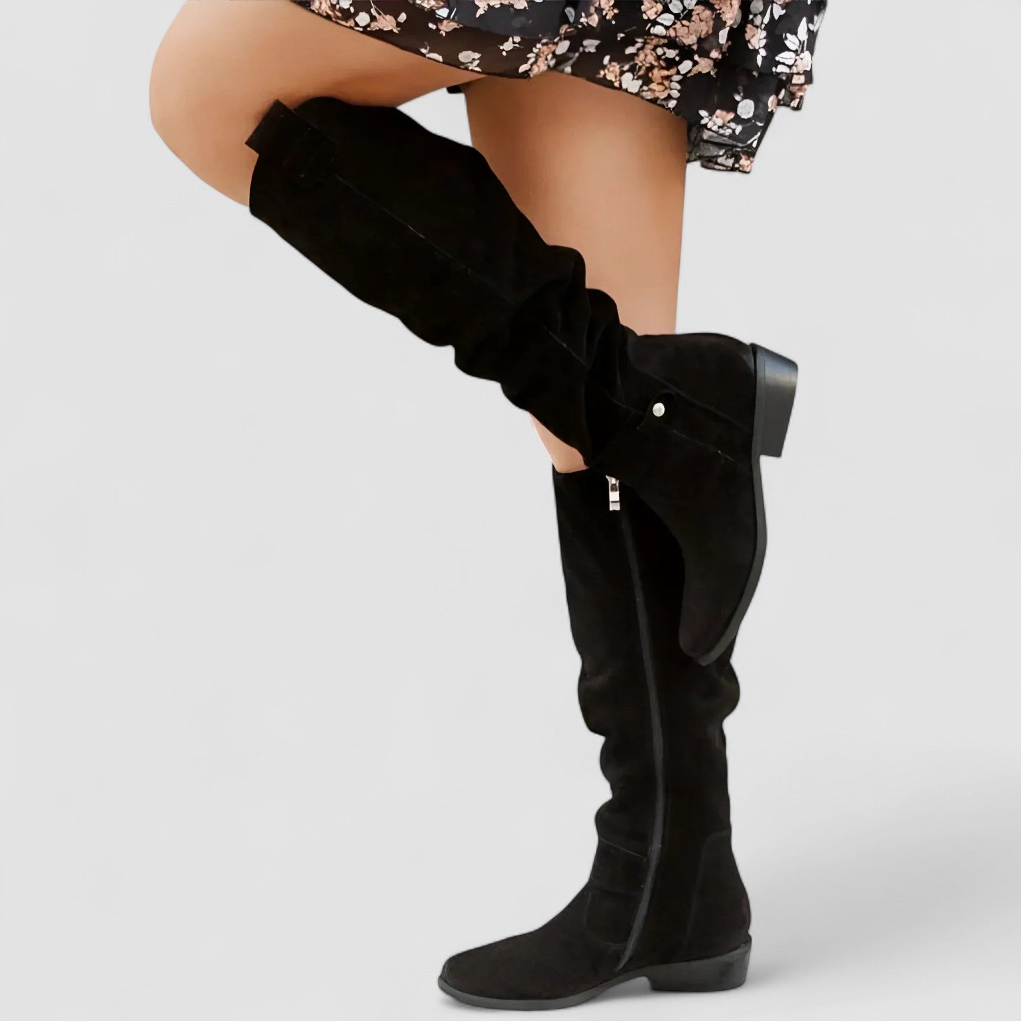 Edna | Women's Orthopaedic Suede Look Knee-High Boots