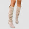 Edna | Women's Orthopaedic Suede Look Knee-High Boots - Beige