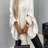 Eileen | Women's Oversized Batwing Sleeve Round Neck Jumper - Cream