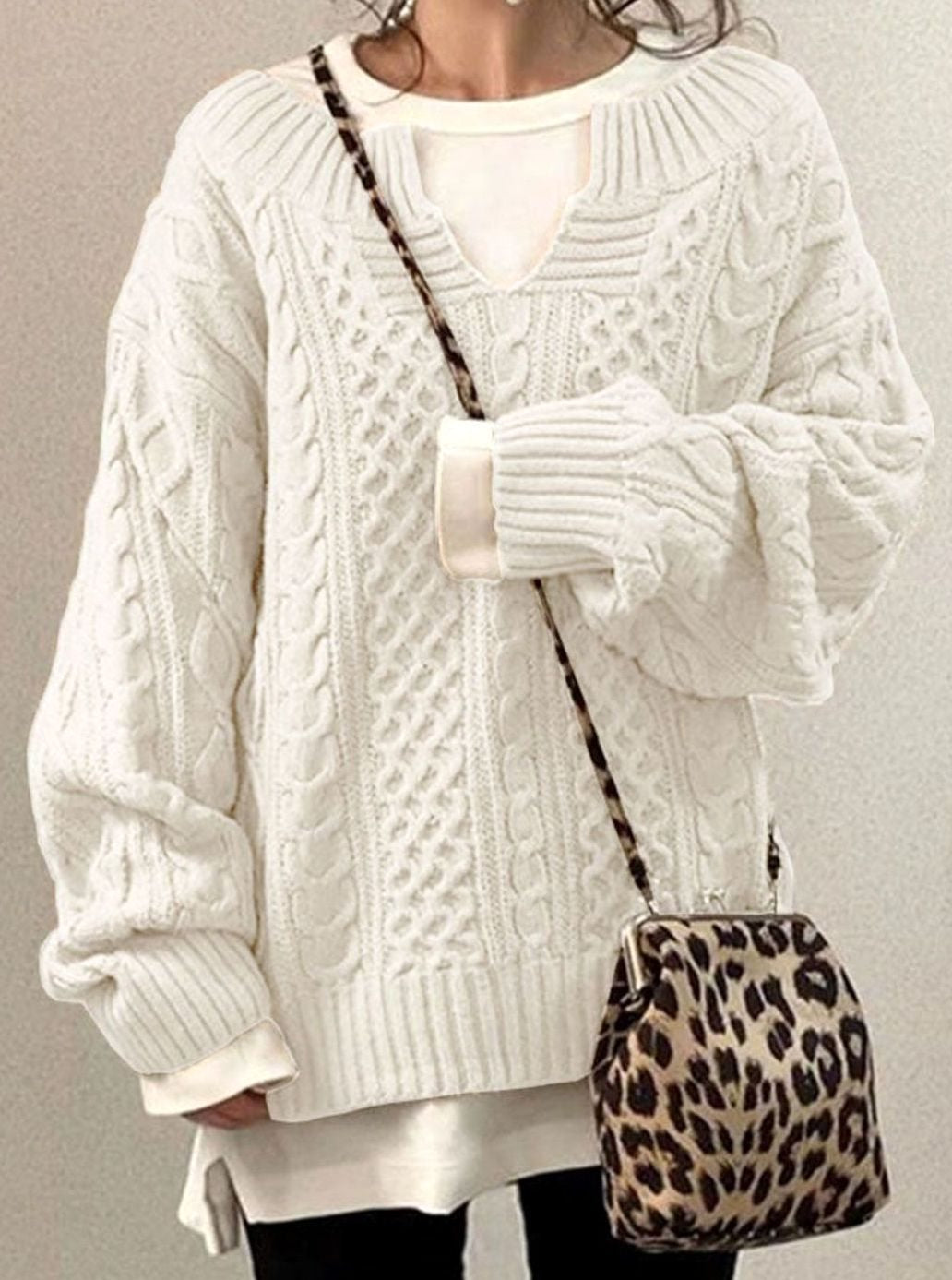 Danielle | Women's Long Sleeve Oversized Cable Knit Jumper