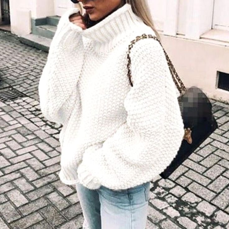 Thea | Women's Oversized Relaxed Fit Chunky Turtleneck Jumper