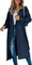 Aria | Women's Double Breasted Oversized Belted Trench Coat - Navy Blue