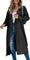 Aria | Women's Double Breasted Oversized Belted Trench Coat - Black