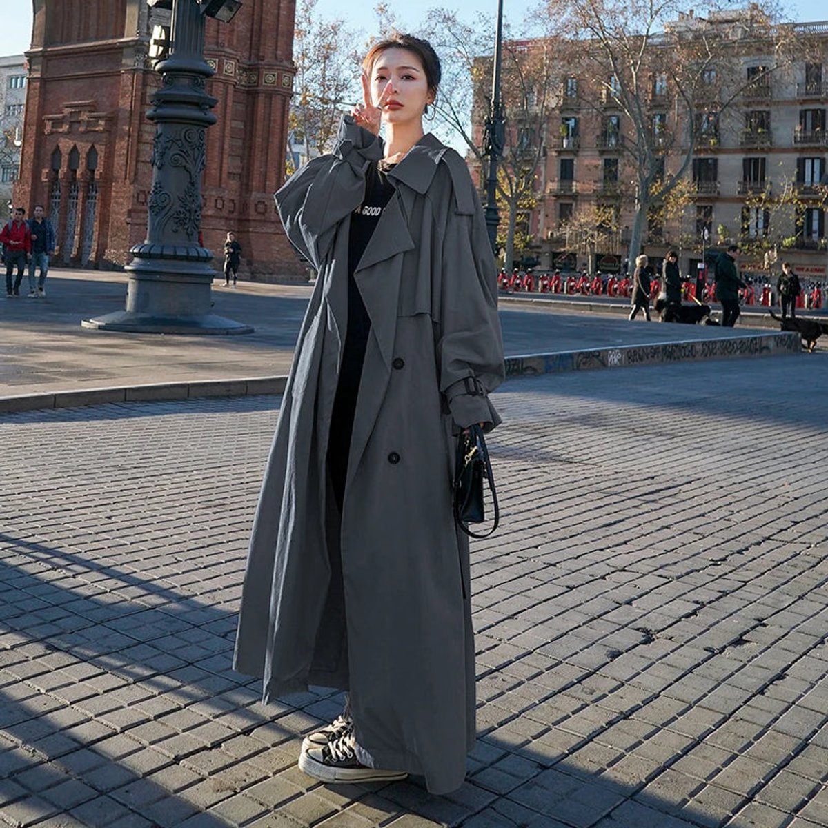 Ivy | Women's Double Breasted Oversized Longline Trench Coat