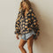 Tara | Women's Oversized Floral Teddy Fleece Jumper - Yellow