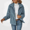 Roberta | Women's Fleece Lined Oversized Puffer Jacket - Blue