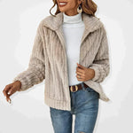 Roberta | Women's Fleece Lined Oversized Puffer Jacket - Beige
