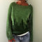 Dawn | Women's Long Sleeve Oversized Round Neck Jumper - Green