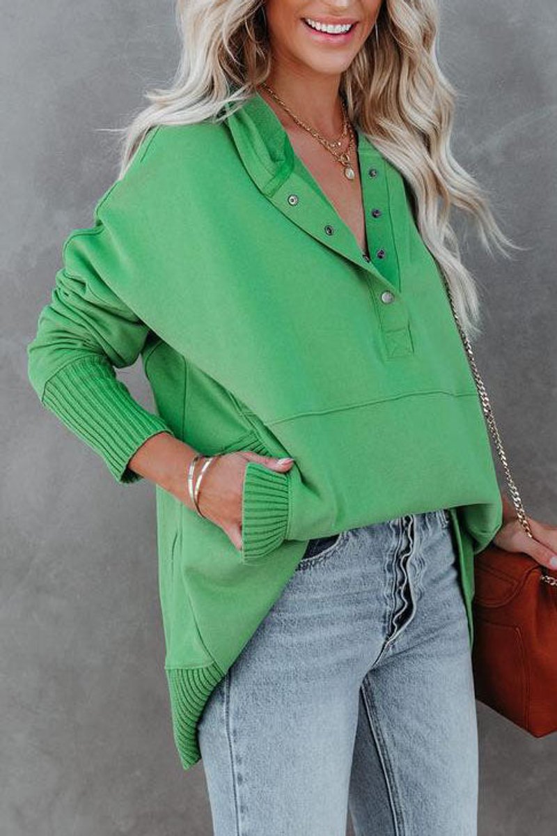 Imelda | Women's Hooded Long Sleeve Oversized Hoodie - Green