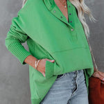 Imelda | Women's Hooded Long Sleeve Oversized Hoodie - Green