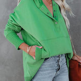Imelda | Women's Hooded Long Sleeve Oversized Hoodie - Green