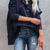 Imelda | Women's Hooded Long Sleeve Oversized Hoodie - Marine
