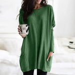 Daphne | Women's Long Sleeve Oversized Jumper - Olive Green