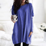 Daphne | Women's Long Sleeve Oversized Jumper - Blue