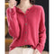 Elisa | Women's Oversized Wool Blend V Neck Cardigan - Dark Pink