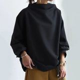 Savannah | Women's Long Sleeve Oversized Relaxed Fit Turtleneck Jumper - Black