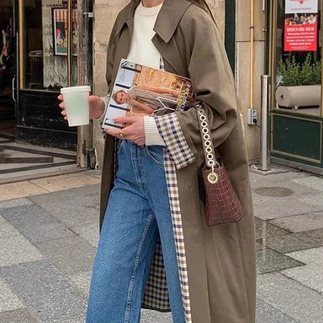 Melissa | Women's Oversized Trench Coat - Khaki