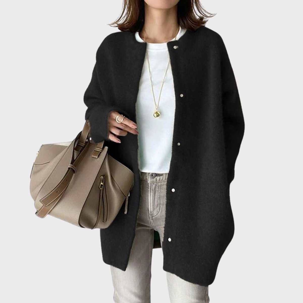 Mabel | Women's Oversized Cardigan - Coffee