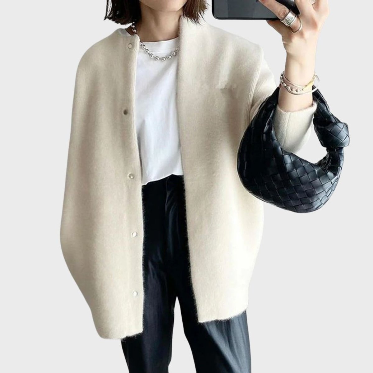 Mabel | Women's Oversized Cardigan - White