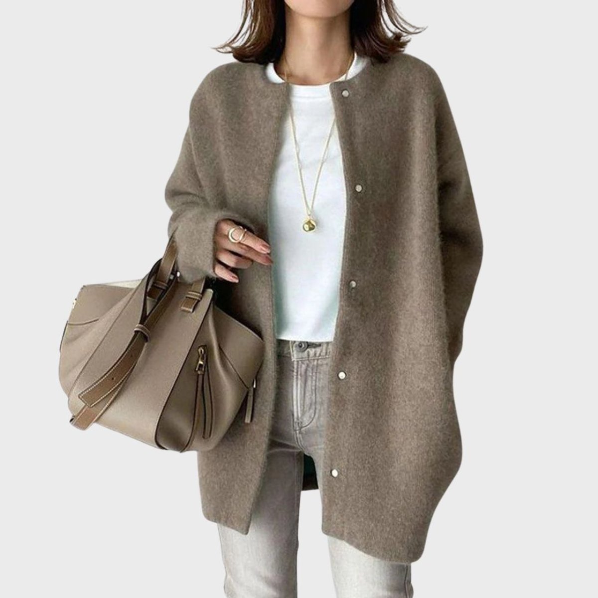 Mabel | Women's Oversized Cardigan - Khaki