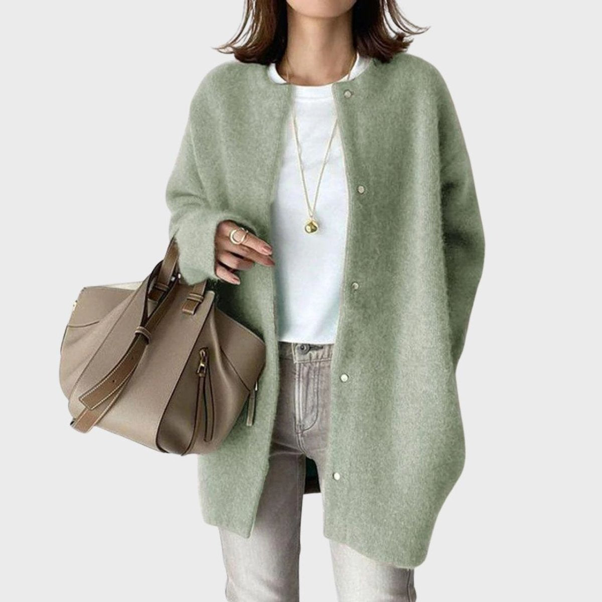 Mabel | Women's Oversized Cardigan - Green