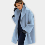 Elaine | Women's Oversized Longline Coat - Blue