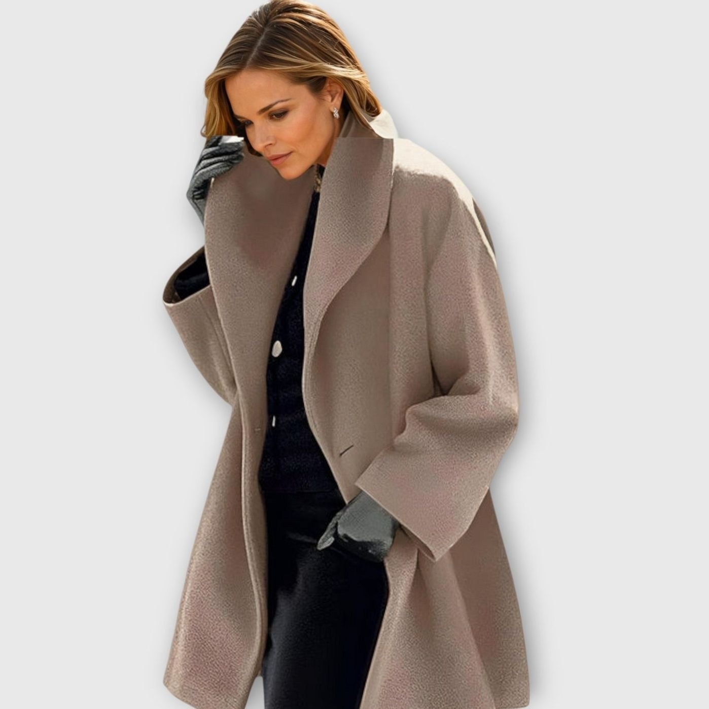 Elaine | Women's Oversized Longline Coat - Khaki
