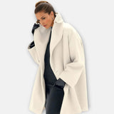 Elaine | Women's Oversized Longline Coat - White
