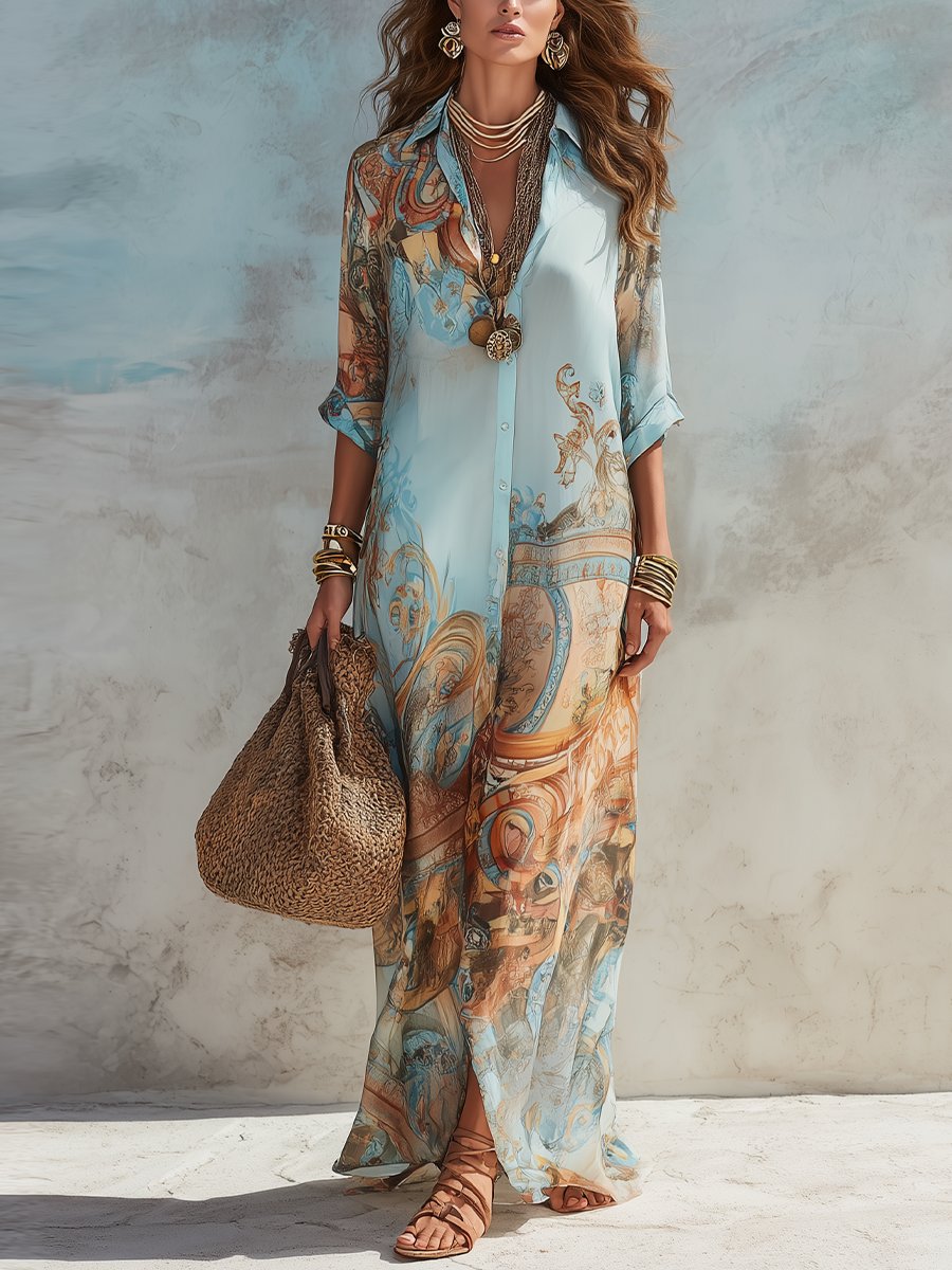Lucia | Women's Maxi Shirt Dress
