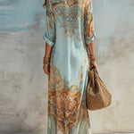 Lucia | Women's Maxi Shirt Dress - Light Blue