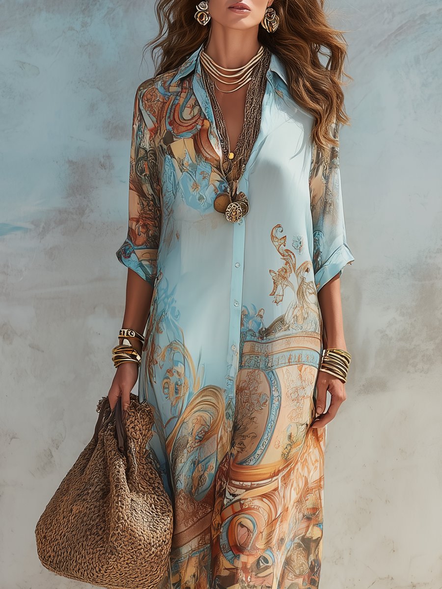 Lucia | Women's Maxi Shirt Dress