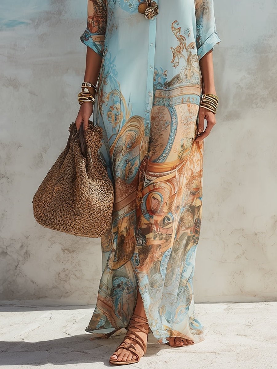 Lucia | Women's Maxi Shirt Dress