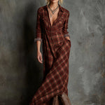 Ashley | Women's Maxi Shirt Dress - Red