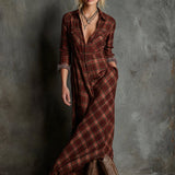 Ashley | Women's Maxi Shirt Dress - Red