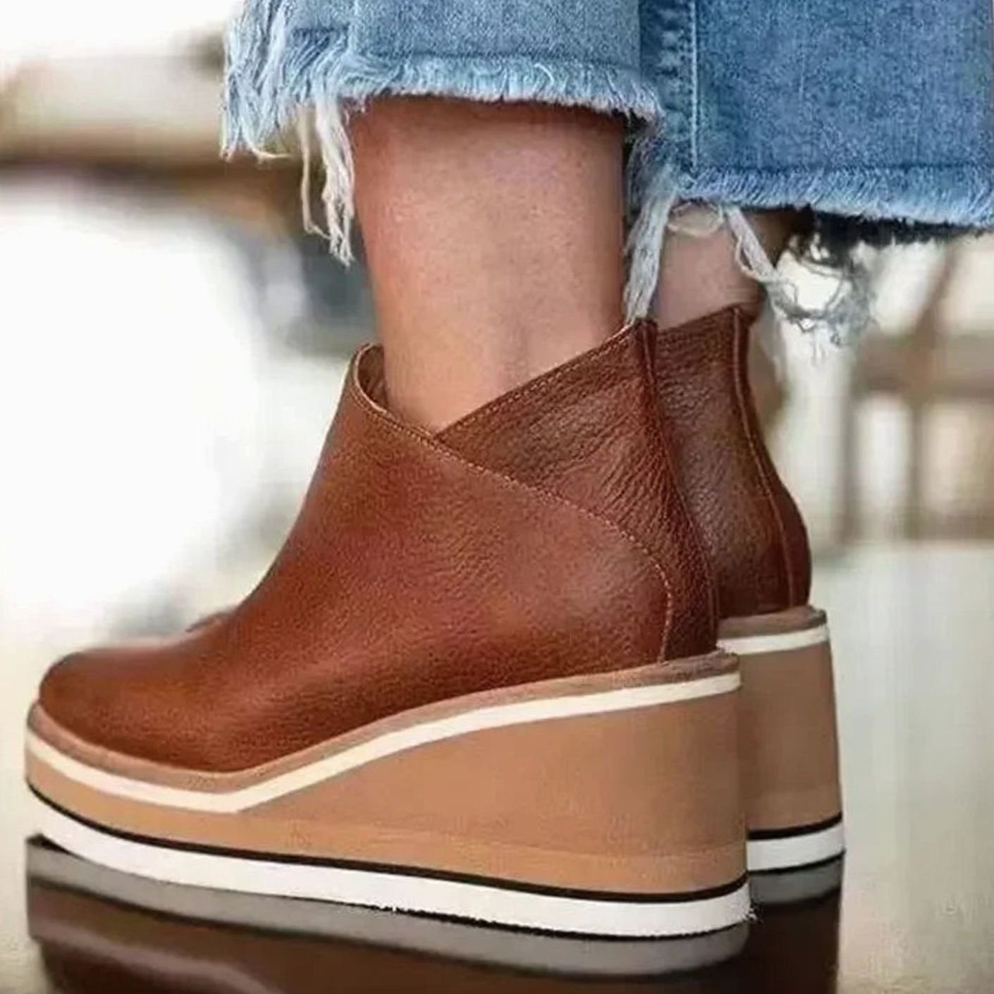 Zoe | Women's Platform Wedge Chelsea Boots